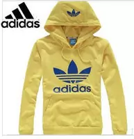 adidas mode coton jacket hoodie hommes et femmes jaune bleu
